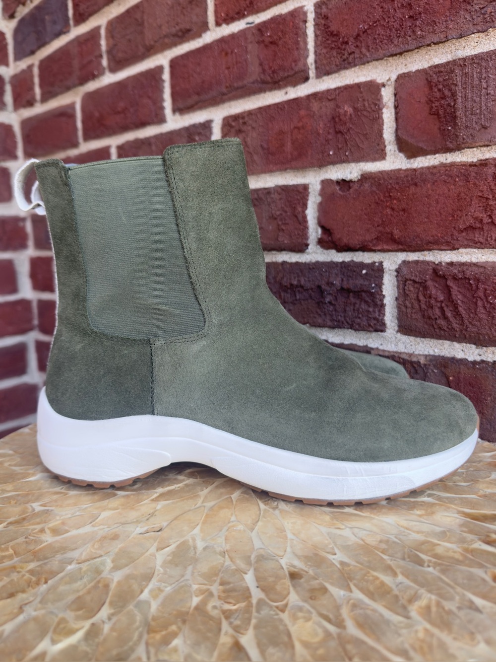 Lauren Ralph Lauren Rylee Suede Leather Boots Women’s 11 Green Pull On Comfort
